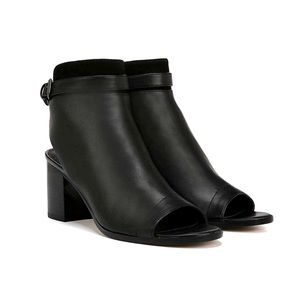 Vince “Jane” Open Toe Black Leather Bootie